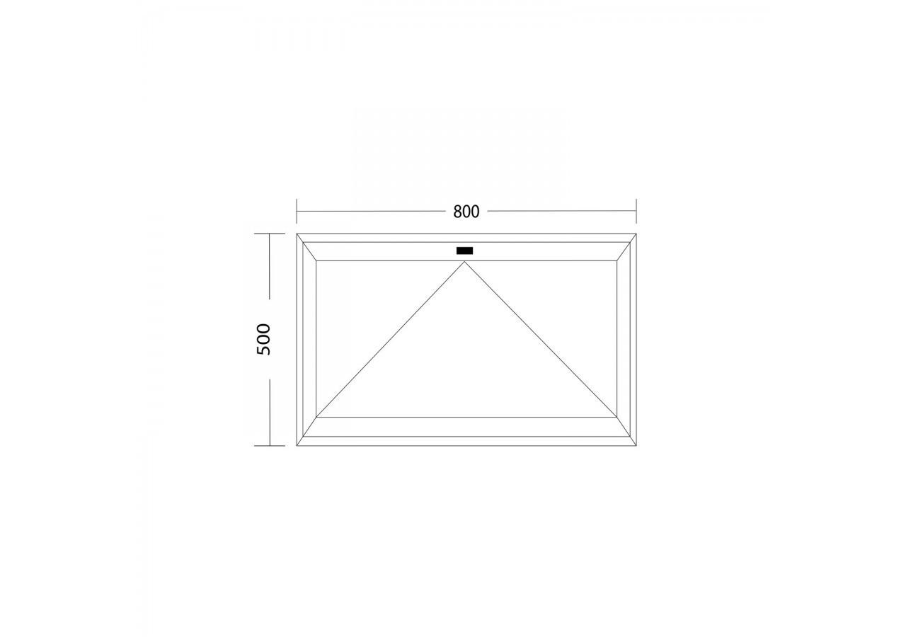 Fenêtre de cave soufflet PVC blanc vitrée ouvrant haut L 800mm x H 500mm
