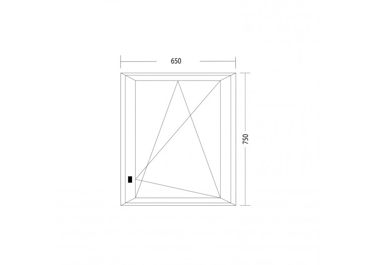 Fenêtre oscillo-battante PVC blanc vitrée ouvrant droit L 650mm x H 750mm 2