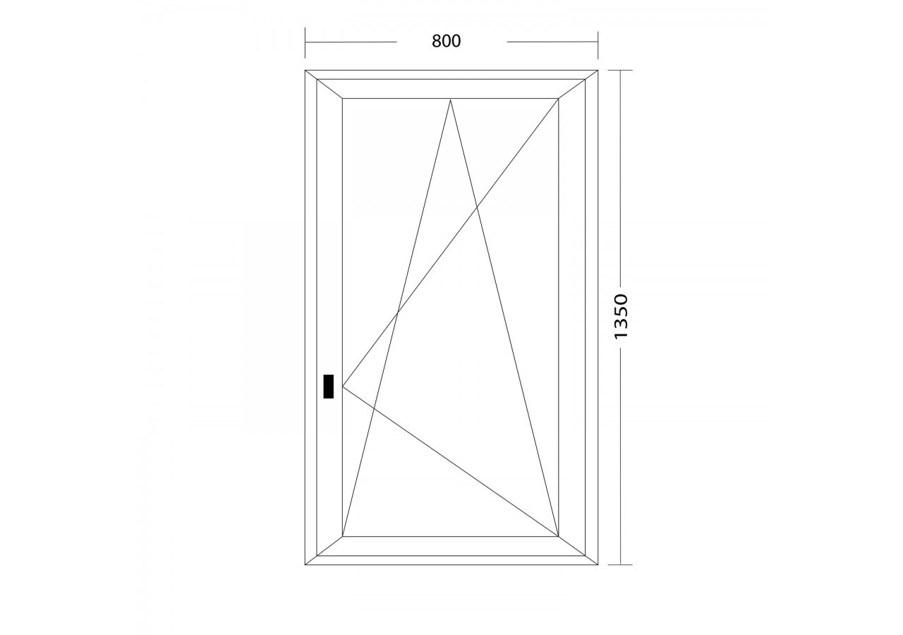 Fenêtre oscillo-battante PVC blanc vitrée ouvrant droit L 800mm x H 1350mm