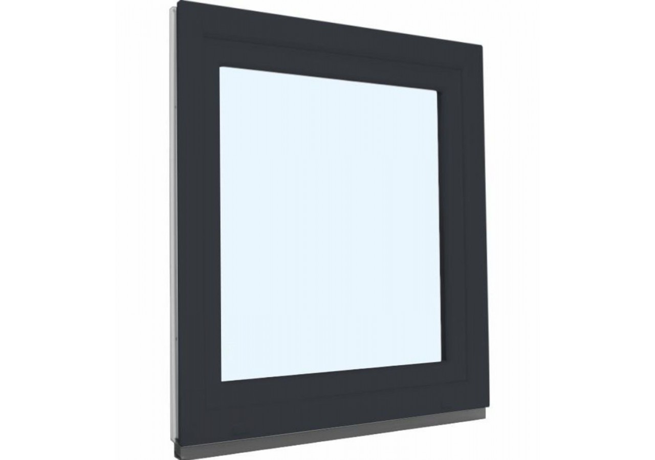 Fenêtre oscillo-battante PVC anthracite vitrée ouvrant droit L 650mm x H 750mm