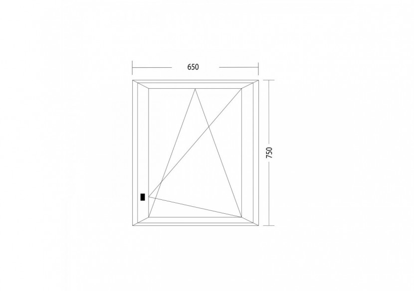 Fenêtre oscillo-battante PVC anthracite vitrée ouvrant droit L 650mm x H 750mm