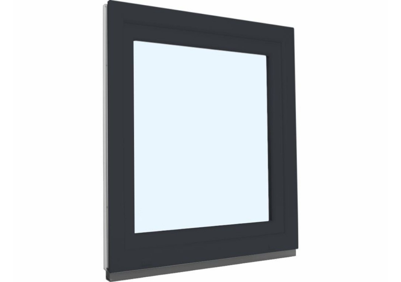 Fenêtre oscillo-battante PVC anthracite vitrée ouvrant droit L 800mm x H 950mm