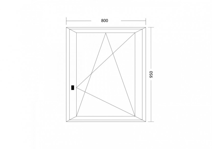 Fenêtre oscillo-battante PVC anthracite vitrée ouvrant droit L 800mm x H 950mm