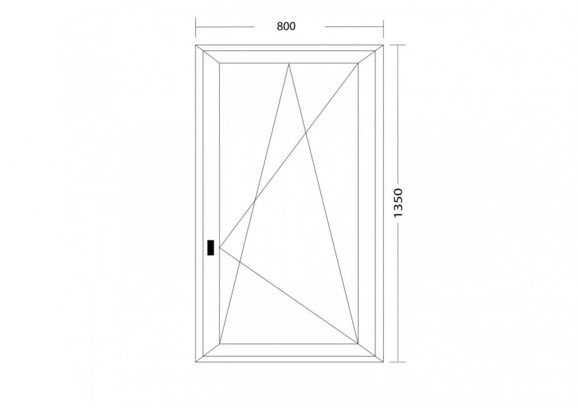 Fenêtre oscillo-battante PVC anthracite vitrée ouvrant droit L 800mm x H 1350mm