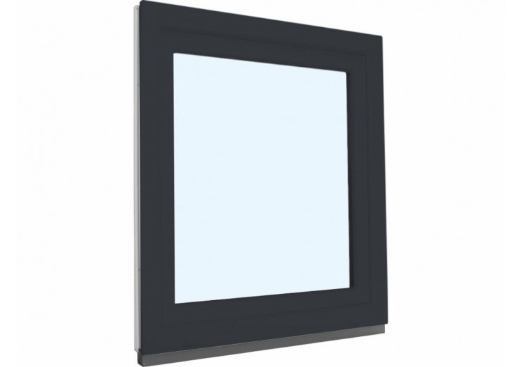 Fenêtre oscillo-battante PVC anthracite et blanc vitrée ouvrant droit L 800mm x H 950mm