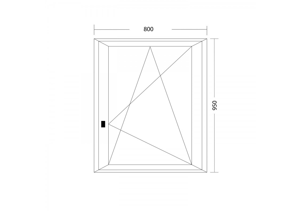 Fenêtre oscillo-battante PVC anthracite et blanc vitrée ouvrant droit L 800mm x H 950mm