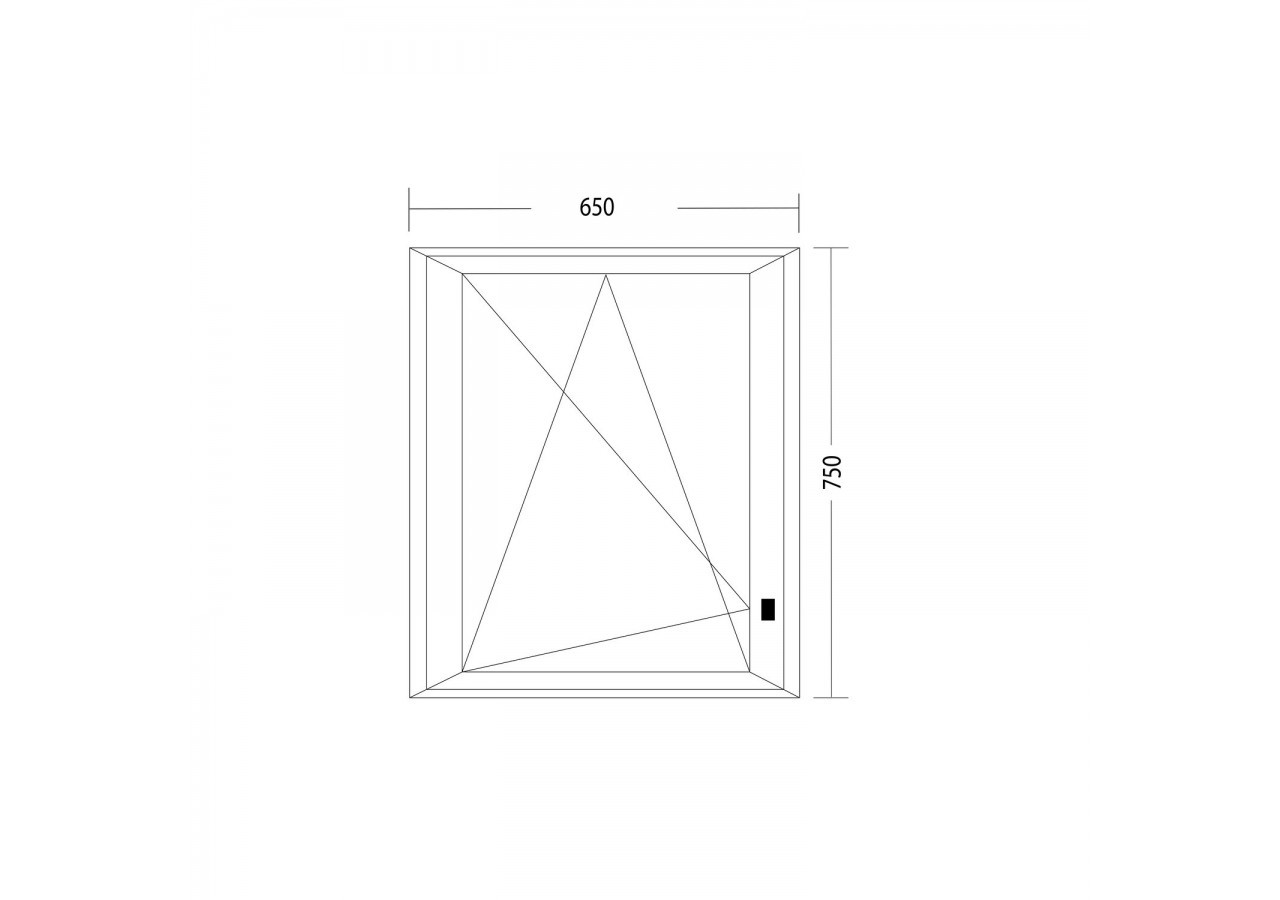 Fenêtre oscillo-battante PVC anthracite vitrée ouvrant gauche L 650mm x H 750mm