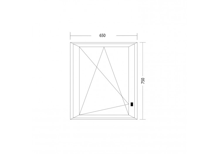 Fenêtre oscillo-battante PVC anthracite et blanc vitrée ouvrant gauche L 650mm x H 750mm 2