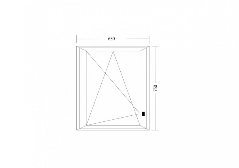 Fenêtre oscillo-battante PVC anthracite et blanc vitrée ouvrant gauche L 650mm x H 750mm