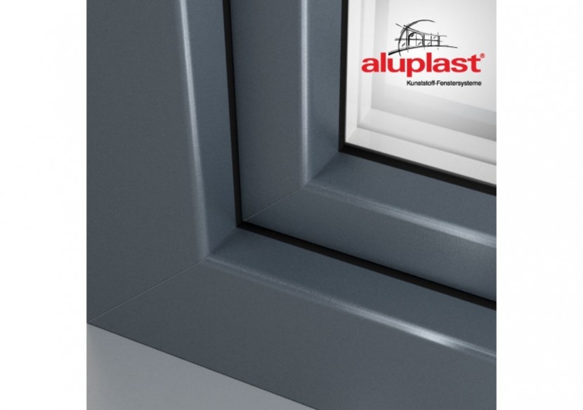 Fenêtre oscillo-battante PVC anthracite et blanc vitrée ouvrant gauche L 650mm x H 750mm