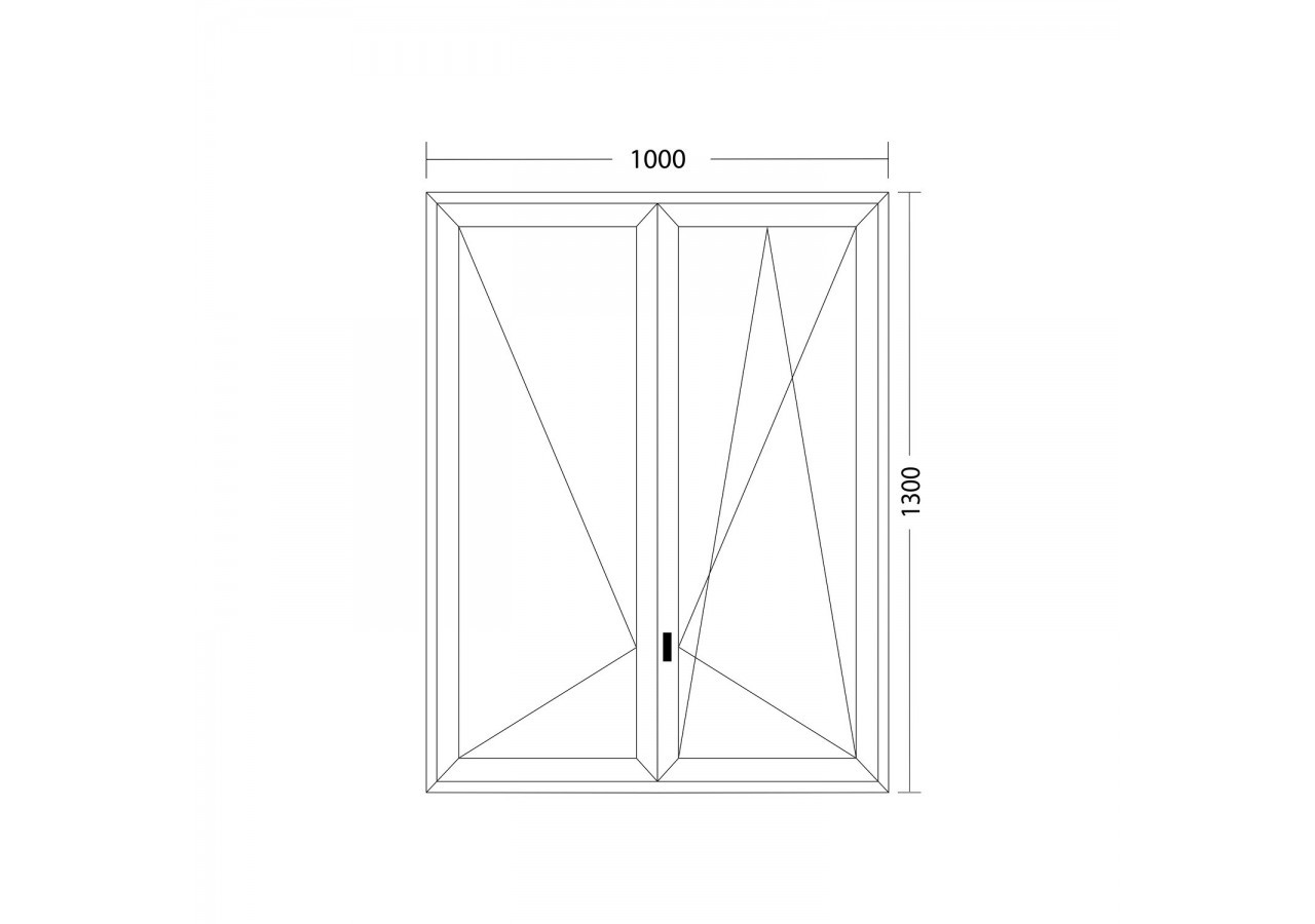 Fenêtre oscillo-battante double vantaux PVC anthracite vitrée ouvrant droit L 1000mm x H 1300mm