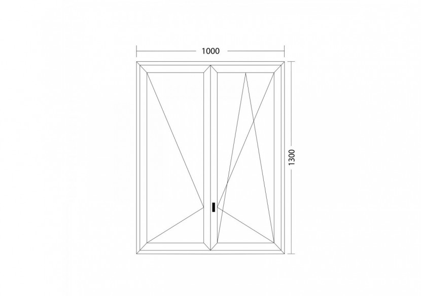Fenêtre oscillo-battante double vantaux PVC anthracite vitrée ouvrant droit L 1000mm x H 1300mm