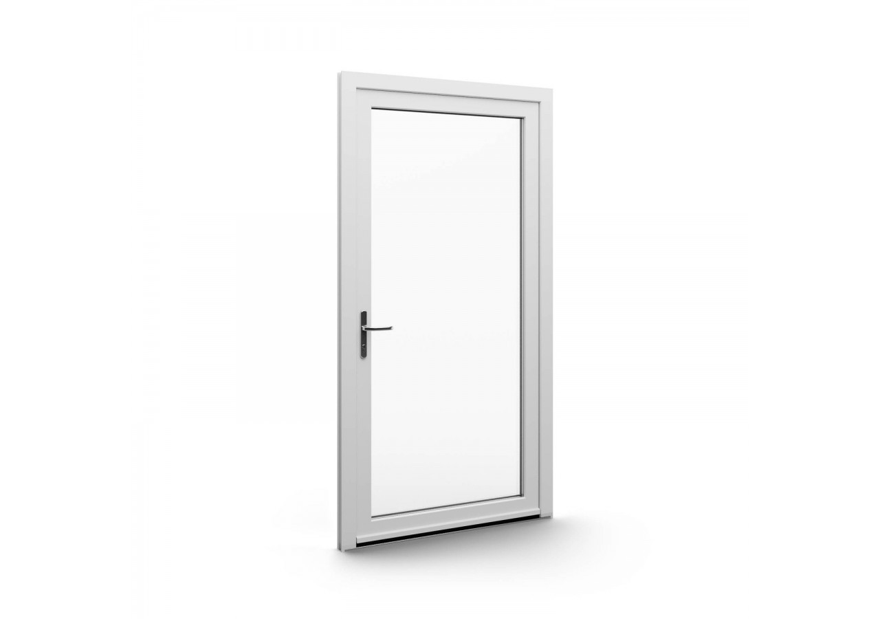 Porte de service PVC blanc vitrée ouvrant droit L 860mm x H 2180mm