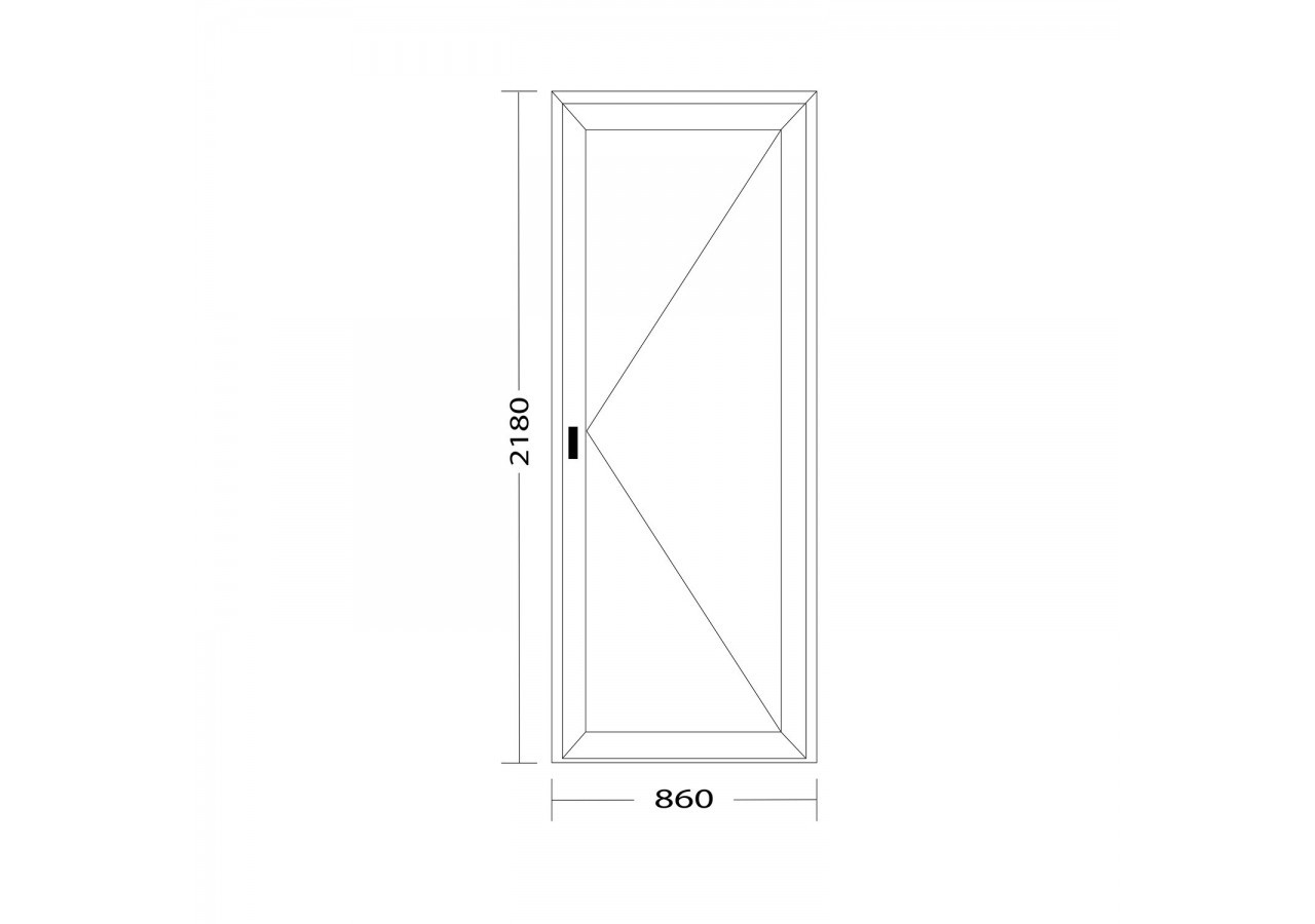 Porte de service PVC blanc vitrée ouvrant droit L 860mm x H 2180mm