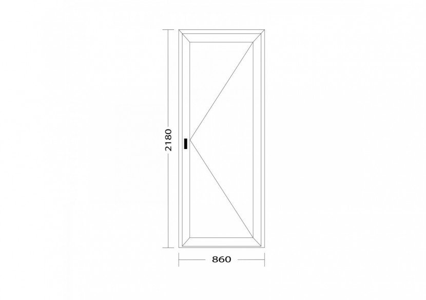 Porte de service PVC blanc vitrée ouvrant droit L 860mm x H 2180mm