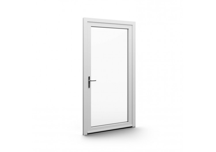 Porte de service PVC blanc vitrée ouvrant droit L 960mm x H 2180mm
