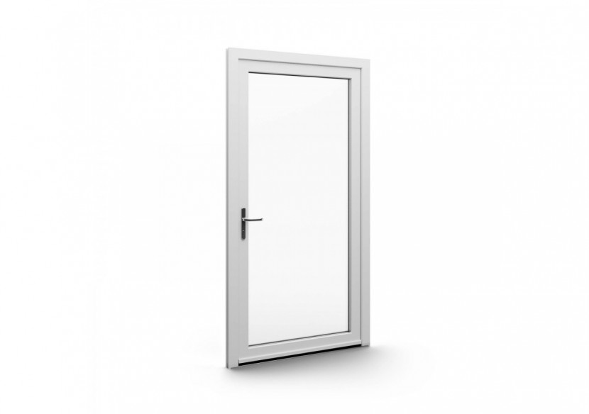 Porte de service PVC blanc vitrée ouvrant droit L 960mm x H 2180mm