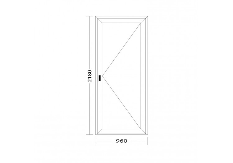 Porte de service PVC anthracite vitrée ouvrant droit L 960mm x H 2180mm 2
