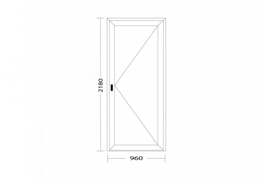 Porte de service PVC anthracite vitrée ouvrant droit L 960mm x H 2180mm