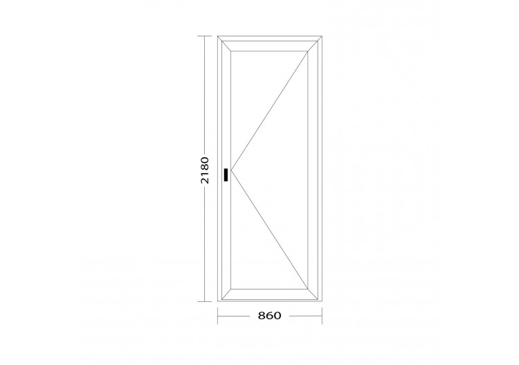Porte de service PVC anthracite et blanc vitrée ouvrant droit L 860mm x H 2180mm 2