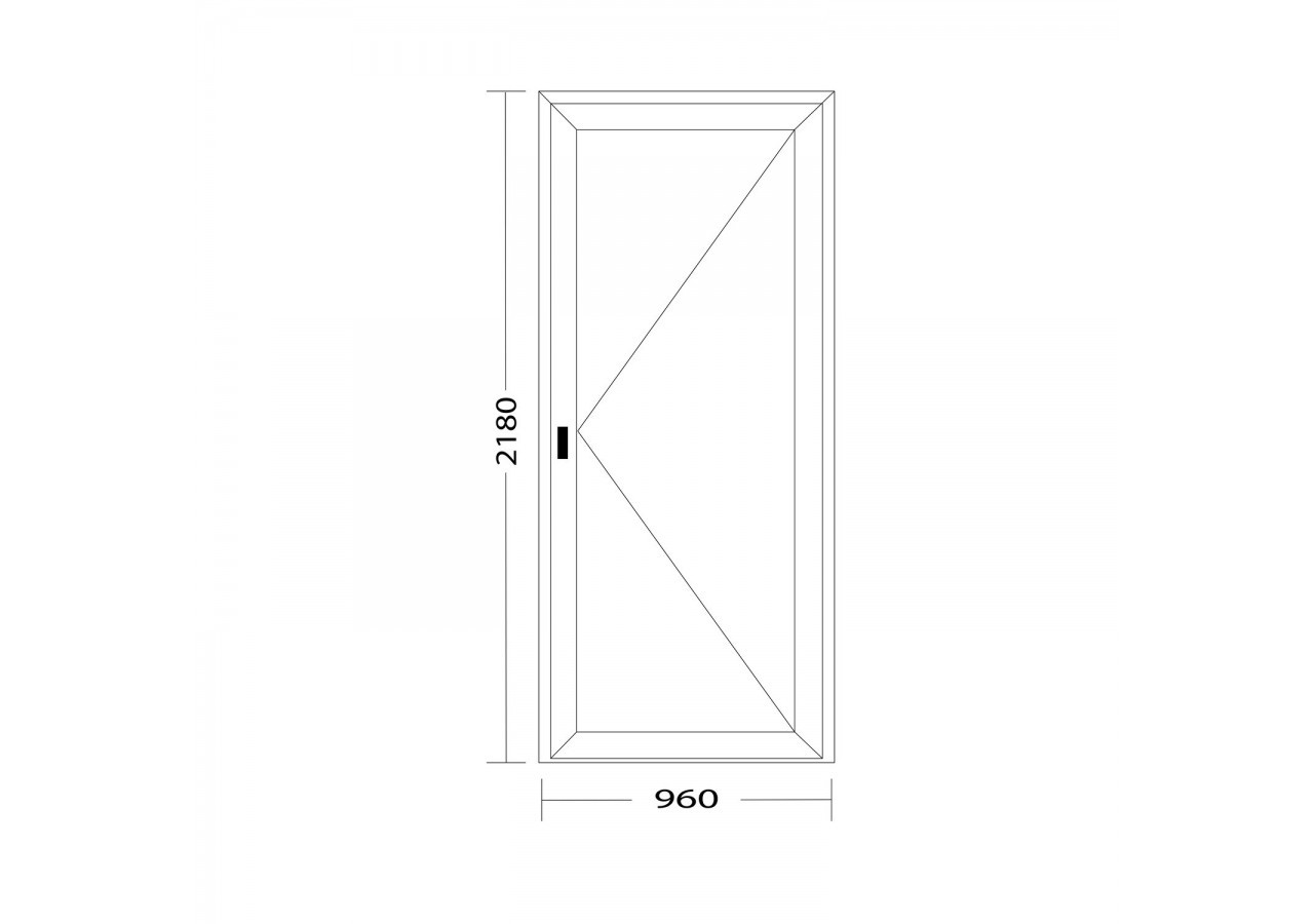 Porte de service PVC anthracite et blanc vitrée ouvrant droit L 960mm x H 2180mm