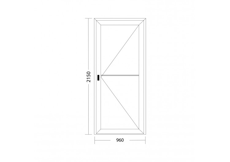Porte de service PVC blanc semi-vitrée ouvrant droit L 960mm x H 2150mm 2