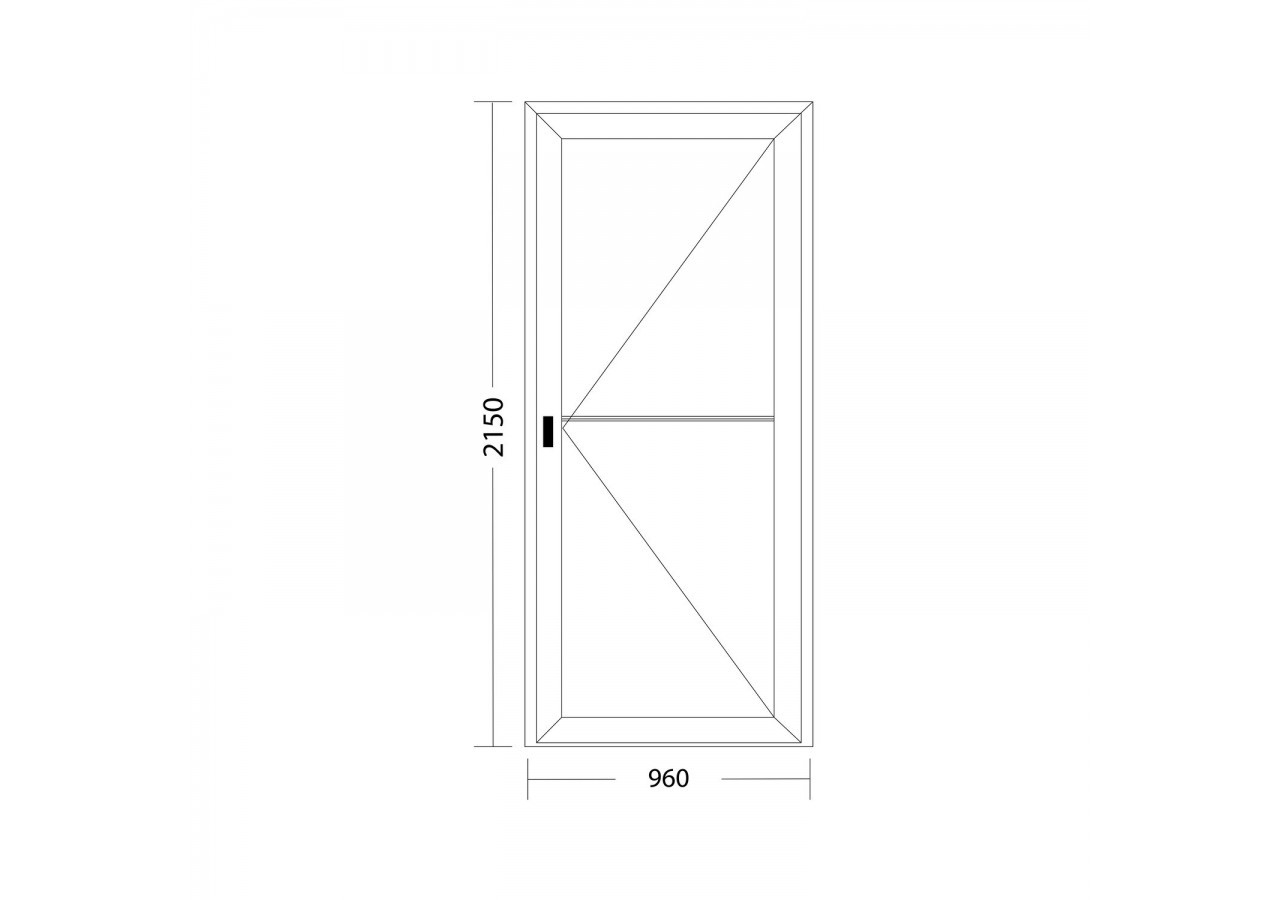 Porte de service PVC anthracite et blanc semi-vitrée ouvrant droit L 960mm x H 2150mm