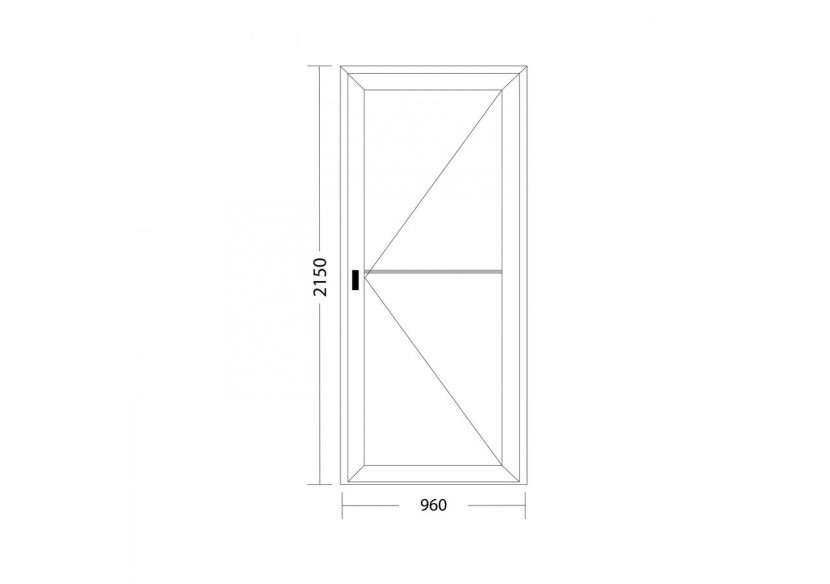 Porte de service PVC anthracite semi-vitrée ouvrant droit L 960mm x H 2150mm