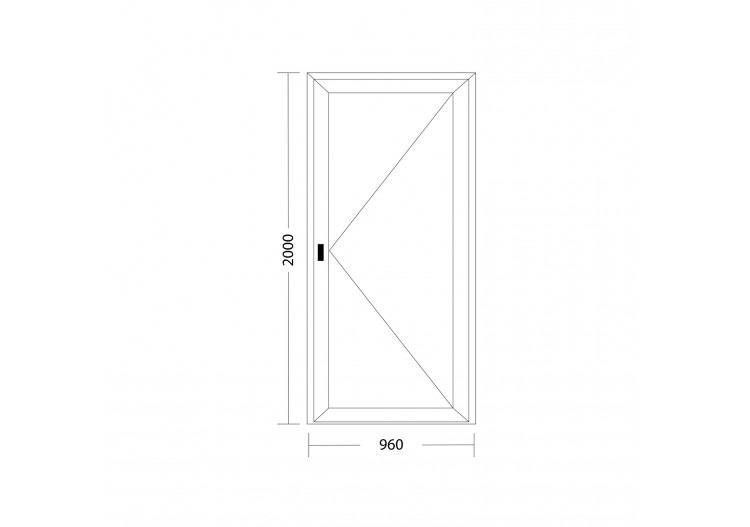 Porte de service PVC blanc plein ouvrant droit L 960mm x H 2000mm 2