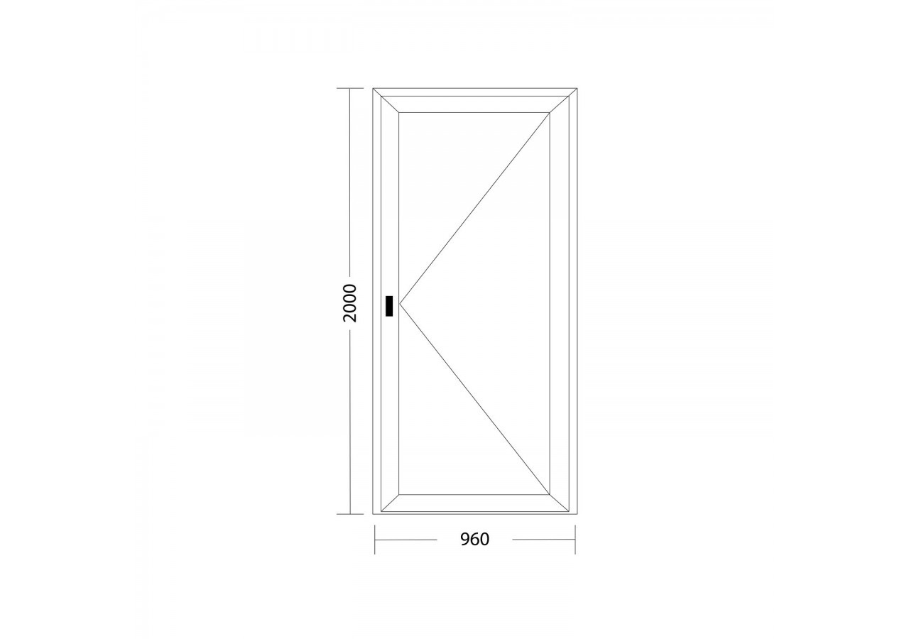 Porte de service PVC anthracite plein ouvrant droit L 960mm x H 2000mm