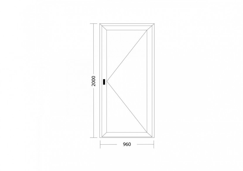 Porte de service PVC anthracite plein ouvrant droit L 960mm x H 2000mm