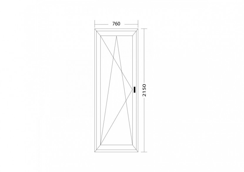 Porte fenêtre oscillo-battante PVC anthracite ouvrant gauche L 760mm x H 2150mm