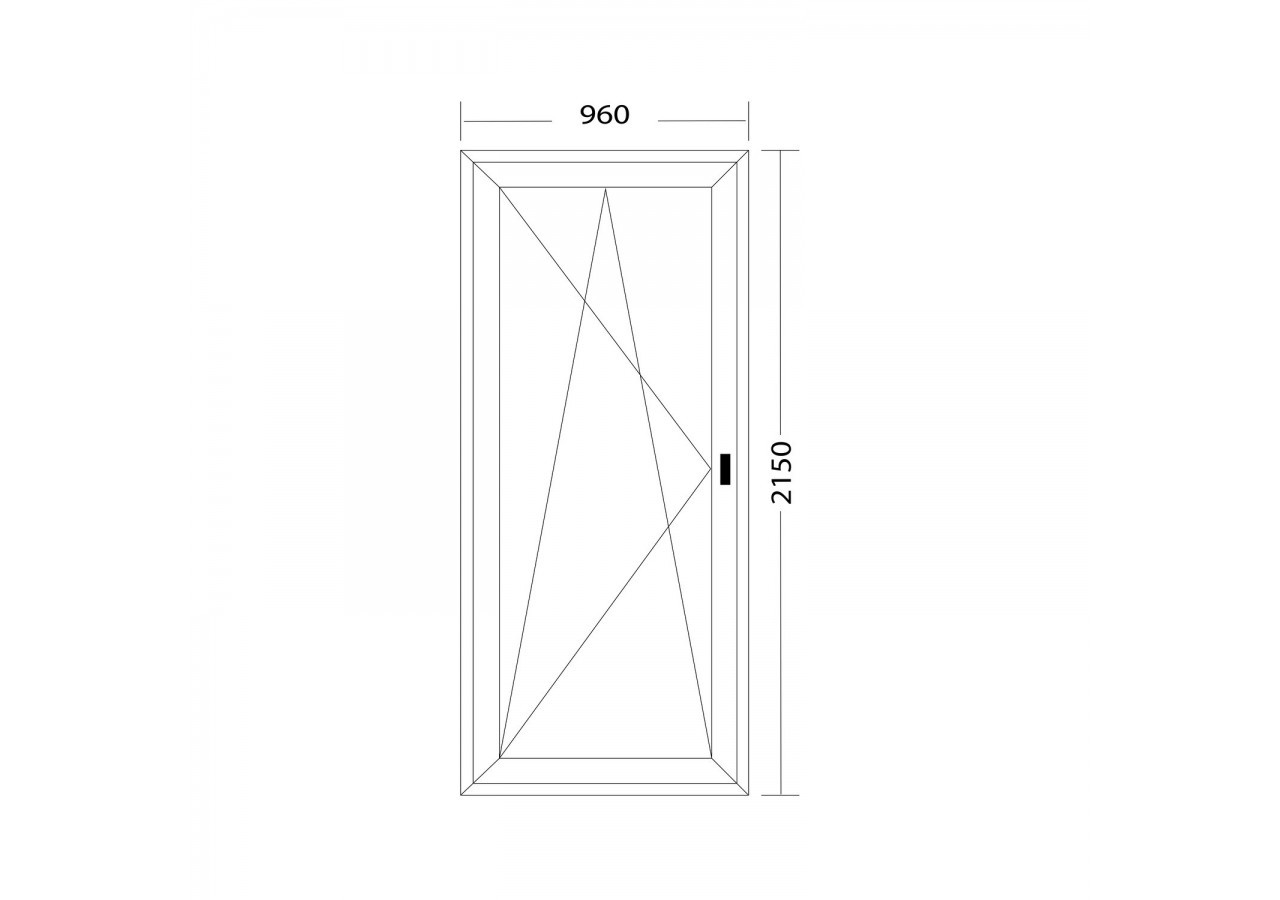 Porte fenêtre oscillo-battante PVC anthracite ouvrant gauche L 960mm x H 2150mm