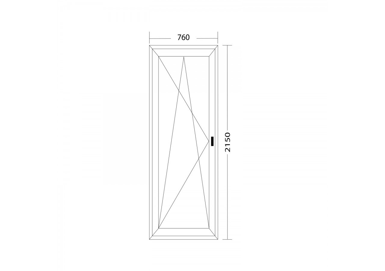 Porte fenêtre oscillo-battante PVC anthracite et blanc ouvrant gauche L 760mm x H 2150mm