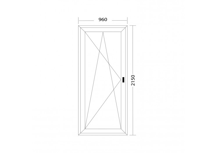 Porte fenêtre oscillo-battante PVC anthracite et blanc ouvrant gauche L 960mm x H 2150mm 2
