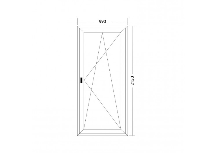 Porte fenêtre oscillo-battante PVC blanc ouvrant droit L 990mm x H 2150mm 2
