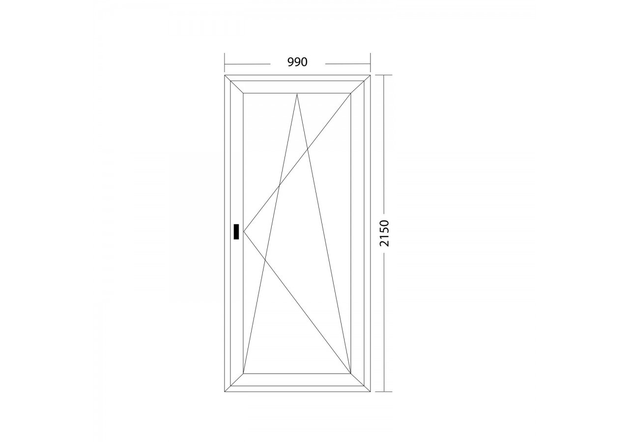 Porte fenêtre oscillo-battante PVC blanc ouvrant droit L 990mm x H 2150mm