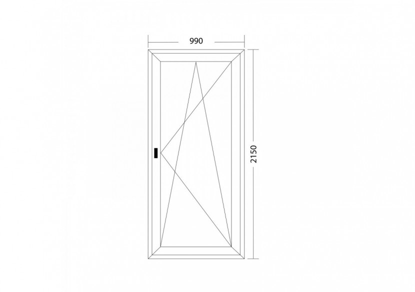 Porte fenêtre oscillo-battante PVC blanc ouvrant droit L 990mm x H 2150mm