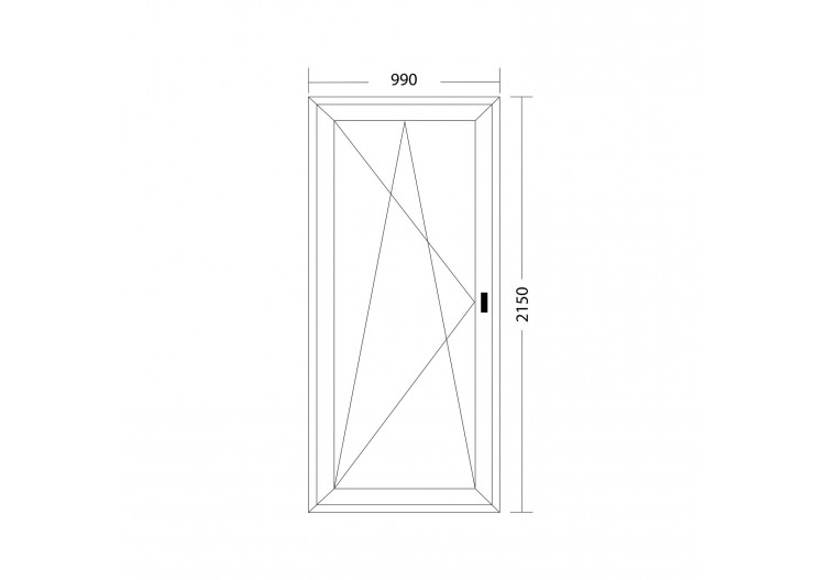 Porte fenêtre oscillo-battante PVC blanc ouvrant gauche L 990mm x H 2150mm 2