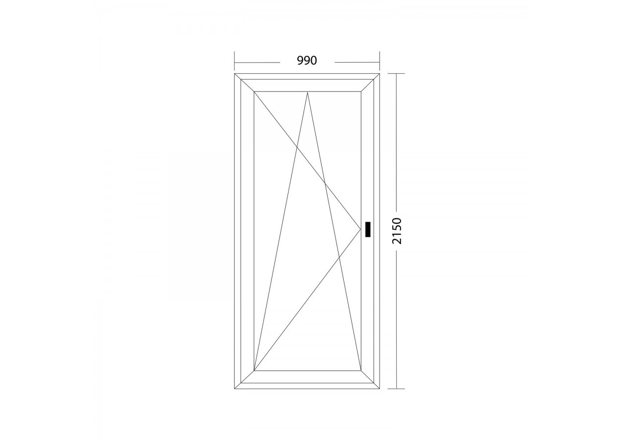 Porte fenêtre oscillo-battante PVC blanc ouvrant gauche L 990mm x H 2150mm