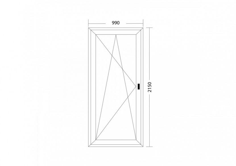Porte fenêtre oscillo-battante PVC blanc ouvrant gauche L 990mm x H 2150mm