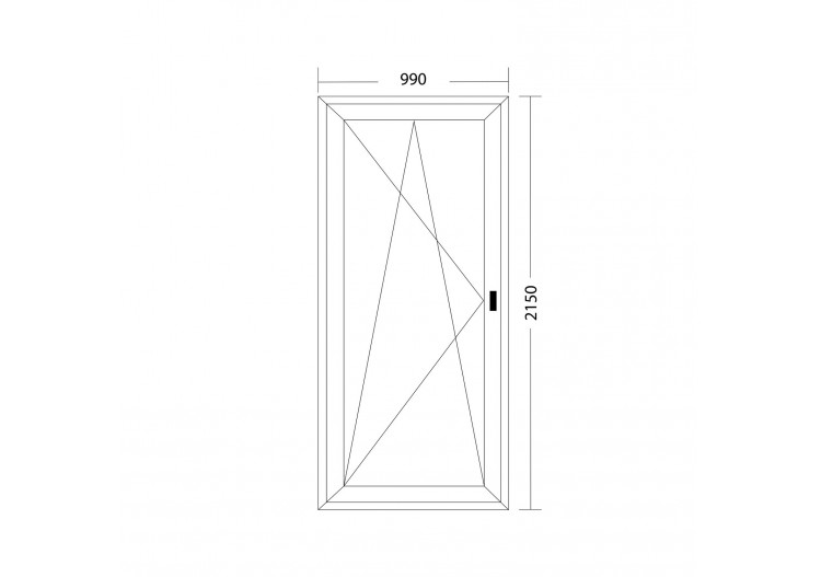 Porte fenêtre oscillo-battante PVC anthracite et blanc ouvrant gauche L 990mm x H 2150mm 2
