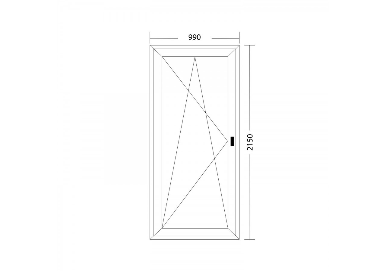 Porte fenêtre oscillo-battante PVC anthracite et blanc ouvrant gauche L 990mm x H 2150mm
