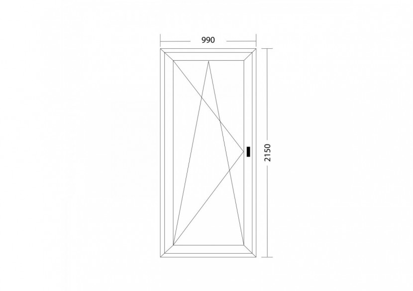 Porte fenêtre oscillo-battante PVC anthracite et blanc ouvrant gauche L 990mm x H 2150mm