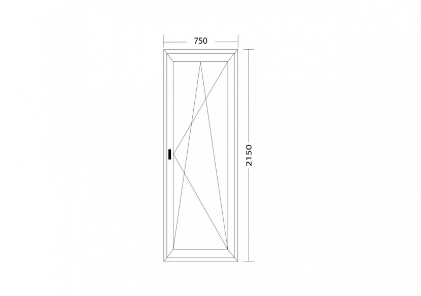 Porte fenêtre oscillo-battante PVC anthracite ouvrant droit L 750mm x H 2150mm