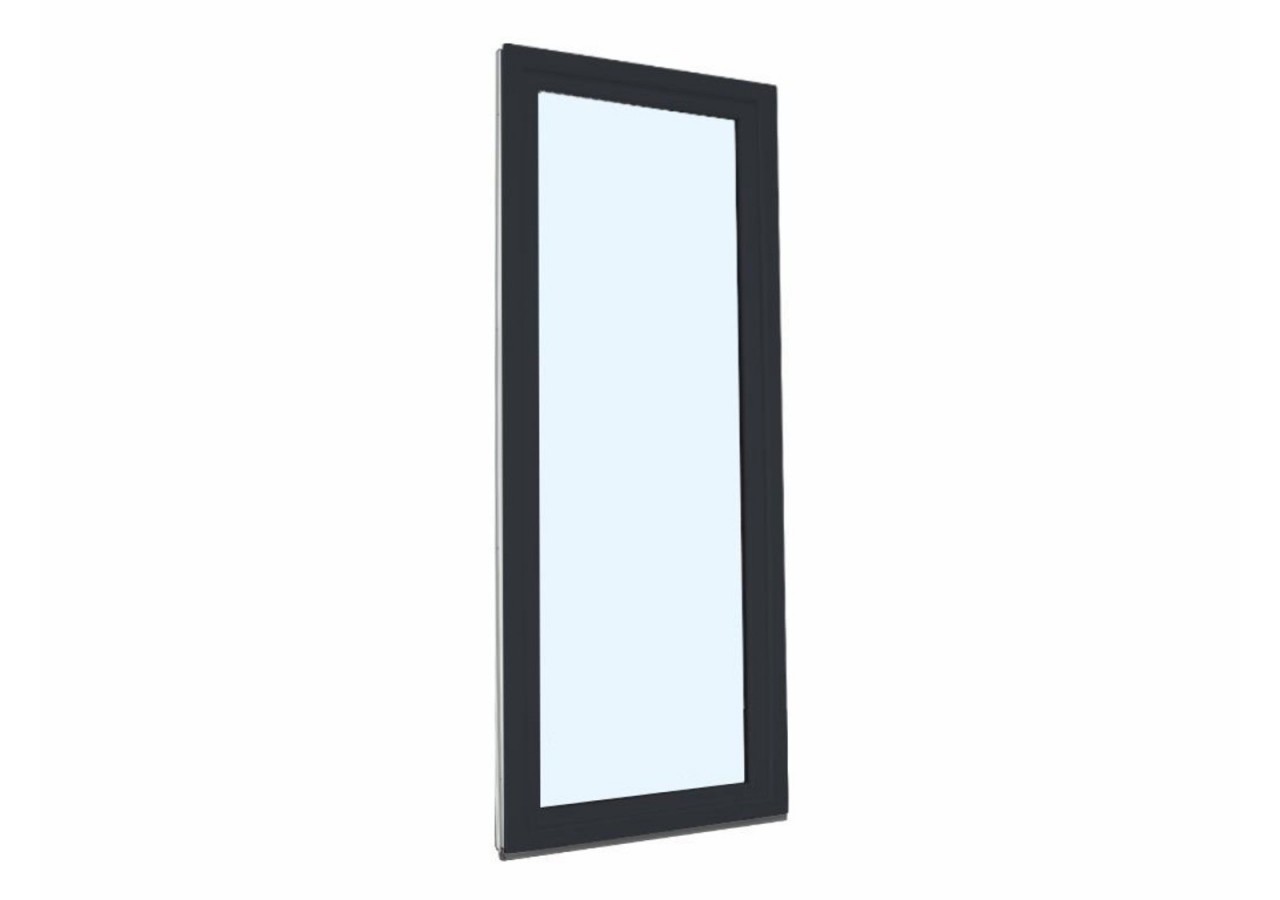 Porte fenêtre oscillo-battante PVC anthracite et blanc ouvrant droit L 760mm x H 2150mm