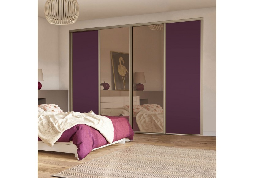 Façade de placard 4 portes coulissante Miranda mat - Kazed : Confort'Mat