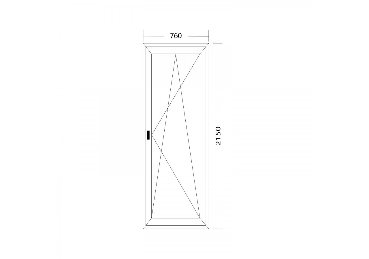 Porte fenêtre oscillo-battante PVC anthracite et blanc ouvrant droit L 760mm x H 2150mm