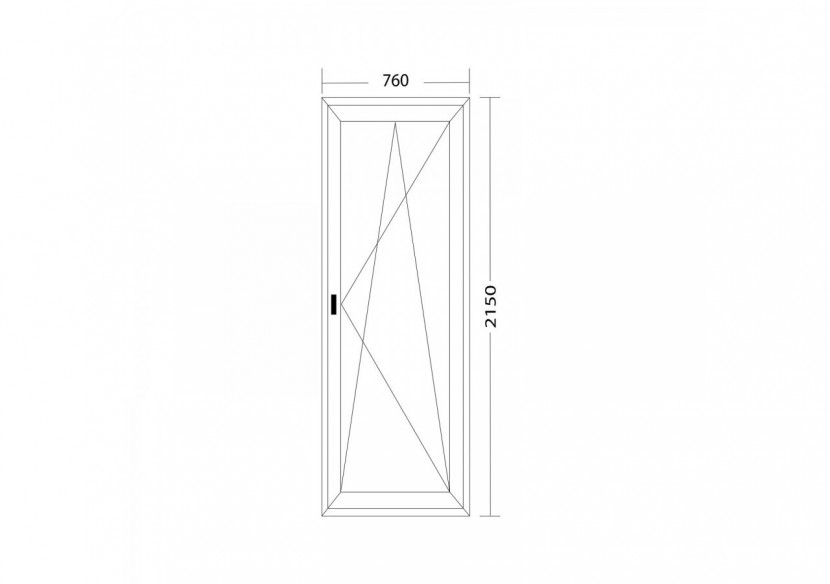Porte fenêtre oscillo-battante PVC anthracite et blanc ouvrant droit L 760mm x H 2150mm
