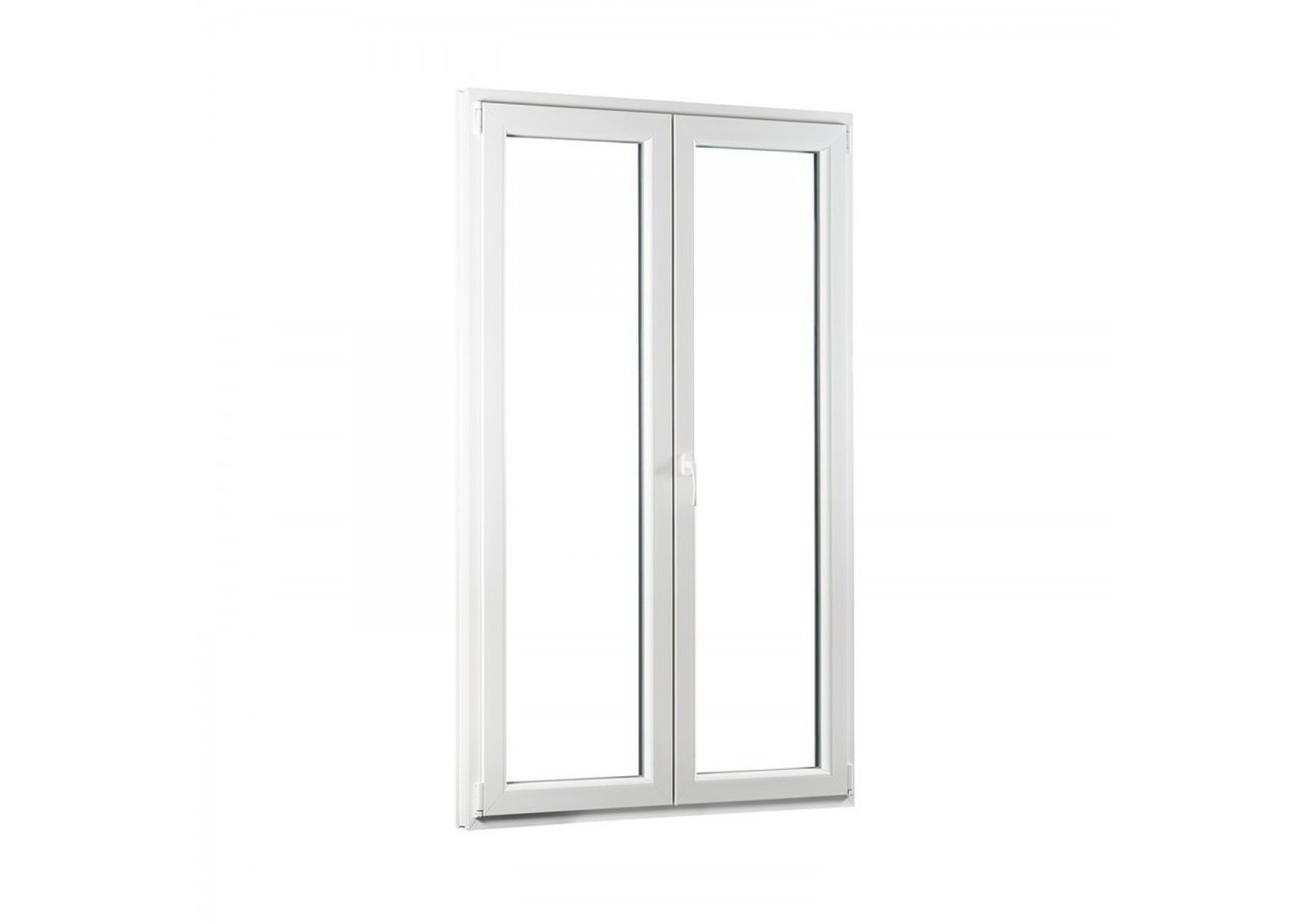 Porte fenêtre oscillo-battante double vantaux PVC blanc ouvrant droit L 1000mm x H 2150mm